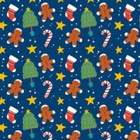 Hand drawn christmas pattern design background. vector