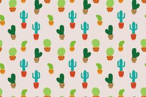 Colorful cactus in pattern background. Vector. vector