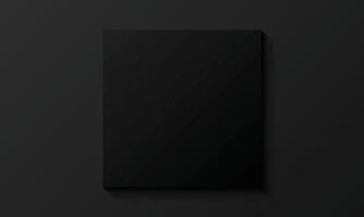 Dark blank square sheet frame with texture on wall. vector