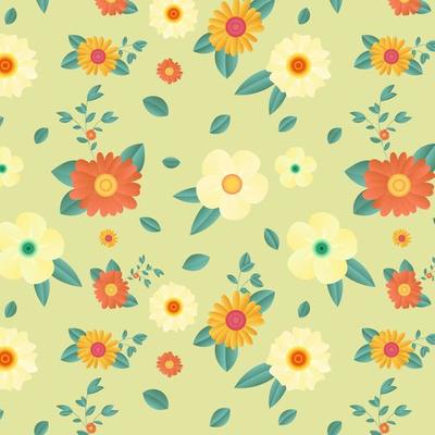 Hand drawn abstract floral pattern background. Vector.