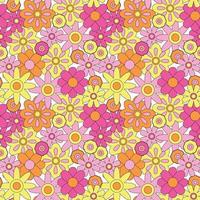 Abstract seamless groovy flower background. vector