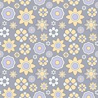 Abstract seamless groovy flower background. vector