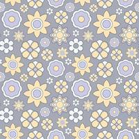 Abstract seamless groovy flower background. vector