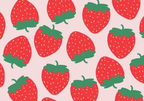 pattern with hand draw strawberry background. Vector illustration.