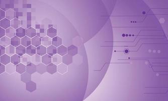 Background abstract technology digital concept glowing purple geometric hexagons with line. vector