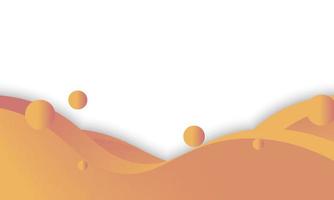 Yellow and orange gradient wave with circle background. vector