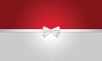 Red and white greeting background with ribbon. vector