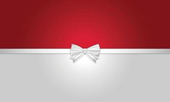 Red and white greeting background with ribbon. vector