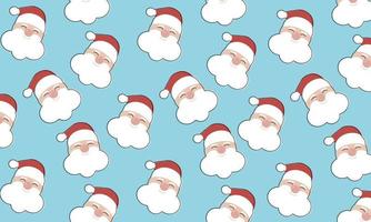 Santa Claus in seamless pattern on light blue background. vector