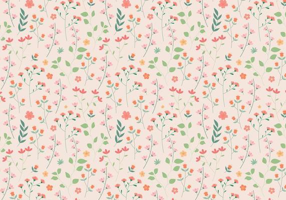 Hand drawn abstract floral pattern background. Vector.