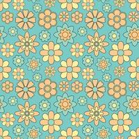 Abstract seamless groovy flower background. vector