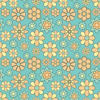 Abstract seamless groovy flower background. vector