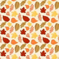 Hand drawn autumn leaves background. Vector.