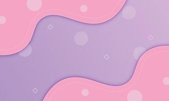 Modern pink and purple fluid in paper style background. vector