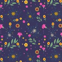 Hand drawn abstract floral pattern background. Vector.