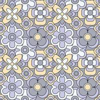Abstract seamless groovy flower background. vector