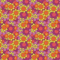Abstract seamless groovy flower background. vector