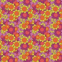 Abstract seamless groovy flower background. vector