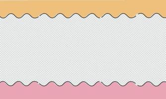 Abstract yellow and pink wave line on gray polka dot background. vector