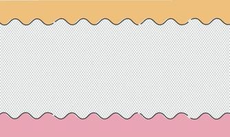 Abstract yellow and pink wave line on gray polka dot background. vector