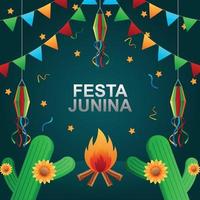 Fondo de fiestas juninas con estilo degradado. vector