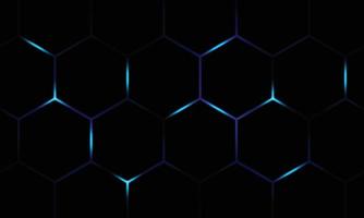 Blue hexagonal technology on dark background. vector