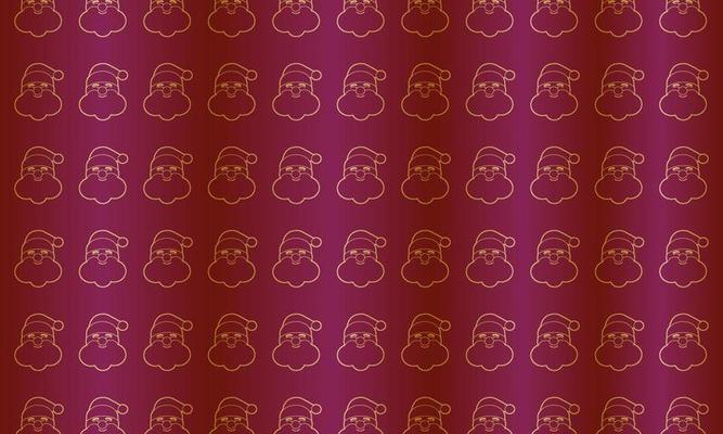 Golden santa claus on purple background.