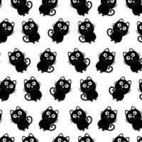 Black cat pattern background. Vector. vector