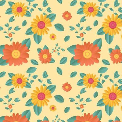 Hand drawn abstract floral pattern background. Vector.