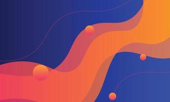 Orange and blue curve fluid gradient background. vector