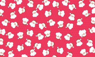 Abstract santa claus pattern on pink halftone background. vector