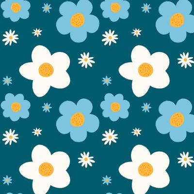 Hand drawn abstract floral pattern background. Vector.