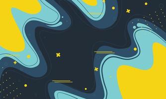 Blue and yellow simple flat design with wavy background. vector