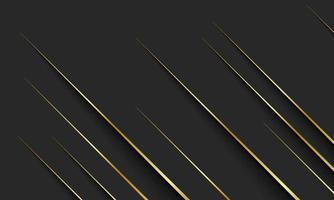 Gold lines with shadow on dark background. vector