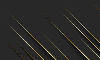 Gold lines with shadow on dark background. vector