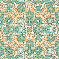 Abstract seamless groovy flower background. vector