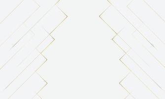 Abstract modern geometric in paper cut style with golden lines on white background. vector