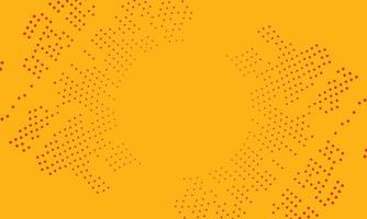 Abstract red circle in halftone style on yellow background. vector