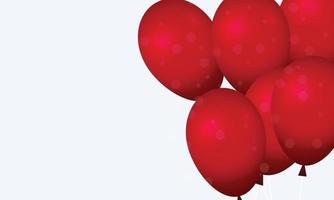 Red balloons with blurred circle on white background. vector