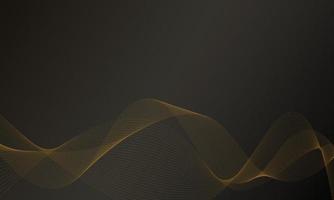 Luxury golden wave lines on dark background. vector