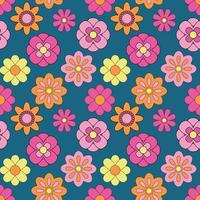 Abstract seamless groovy flower background. vector