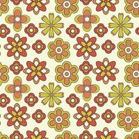 Abstract seamless groovy flower background. vector