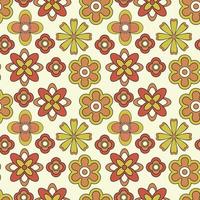 Abstract seamless groovy flower background. vector