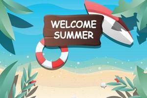 Welcome summer background with gradient style. vector