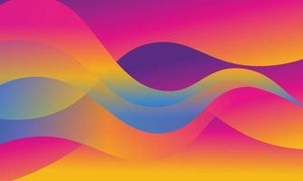 Colorful gradient reflection on wave background. vector