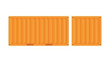 Yellow freight container.Large container for ship isolated on a white background. Vector. vector