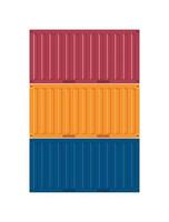 Realistic 3D set of cargo containers. Vector illustration