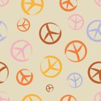 Pacifist sign in doodle style. Seamless pattern. vector