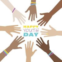 Vector illustration background of International Youth Day poster, design for International Youth Day theme decoration.