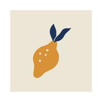 Matisse abstract lemon fruit. Contemporary art print. Minimalist art. Poster with organic fruit blobs. Vector illustration isolated